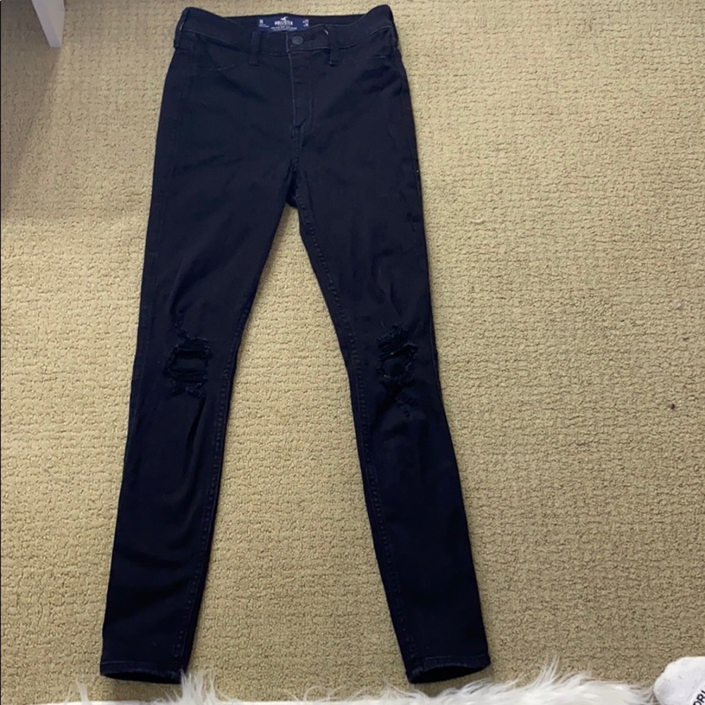 Hollister black ripped denim skinny jeans